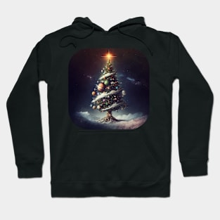 Snowy Space Christmas Tree Hoodie